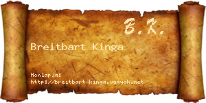 Breitbart Kinga névjegykártya